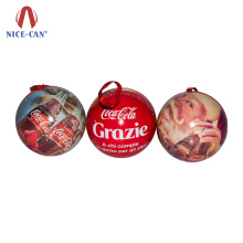 Christmas Promotion Decoration Small Round Ball Tin Box